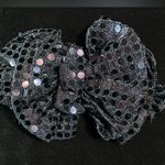 Vintage 90s Big Hair Bow Barrette Clip Oversized Black Photo 0