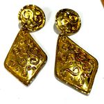 American Vintage Elegant Gold Dangle Earrings with a E Rambaud flair in Gold tone spiral design Photo 1