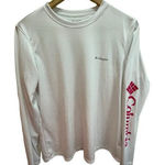 Columbia  Sportswear Womens Fork Stream Long Sleeve White w/ Hot‎ Pink Logo Shirt Photo 0