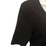 CAbi Claire Ponte Knit Sheath Dress Sz. 6 Black Short Sleeve V Neck #3101 Photo 5