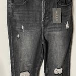 Risen Los Angeles Distressed Boyfriend Straight Cropped Jeans Raw Hem 1XL NWT Photo 3