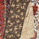 Laura Ashley  100% Silk Floral Scarf Brown Taupe Botanical Vintage Style Photo 0