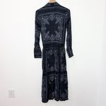 Madewell Relaxed Long-Sleeve Tiered Midi Dress in Bandana Dark Navy NWT XS Photo 2