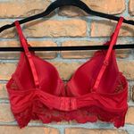 Marilyn Monroe Intimates Longline Floral Lace V-Wire Demi Bra Red - Size 34B Photo 1