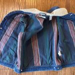 Claiborne Vintage denim vest flannel lined with corduroy collar small Blue Photo 7