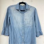 Cloth & Stone  Chambray Long Sleeve Button Down Mini Dress XS Coastal Cowboy Photo 1