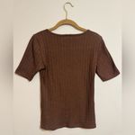 Old Navy  | Brown Ribbed Women's Short Sleeve Scoop NeckTop | Size Medium Photo 1