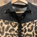 Buttons Leopard Print High Low Sleeveless Dress with Photo 1