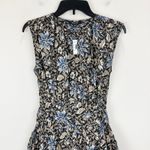 Madewell  Gathered Button Front Mini Dress Floral Dark Carob Boho Cottage XS NWT Photo 6