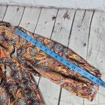 Mango MNG‎ Casual Dress Women's Small Orange Pink Paisley Print Long Sleeve Mini 4 Photo 4