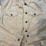 HIDDEN JEANS Rebel Fray Hem Denim Trucker Jacket in Cream, Sz L Size L Photo 13