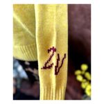 Zadig & Voltaire  Cashmere Sweater Yellow Burgundy Logo size M Photo 5