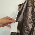 1. State NEW NWT  Spaghetti Strap Metallic Slip Dress Silver Vegan Faux Leather 2 Photo 7