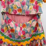 Entro dress rickrack detailing floral print colorful ric rac tulips lined L NWT Photo 5