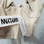 ASOS NEW Amy Lynn PU Corset Crop Top Stone Faux Leather Size Large Photo 6