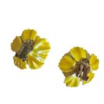 Vintage Yellow Enamel Flower Clip Photo 2