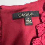 City Studio Sleeveless Lace Overlay Mini Dress in Deep Red Size undefined Photo 2