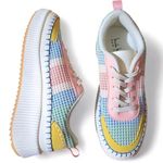Nicole Miller Brita Mixed Woven Platform Wedge Sneakers Pastel Shoes 6.5 Women’s Photo 0