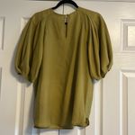 Calypso St. Barth  Women’s Olive Green Puffy Sleeve Blouse Photo 5