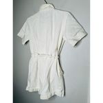 A.P.C. White Cotton Denim Collared Gold Zipper Front Tie Waist Romper Size 38 Photo 6