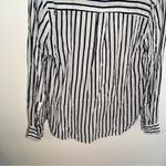 Soho New York & Co Popover Blouse Navy White Stripes Grommets Blue Size M Photo 9