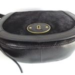 Fossil NEW  Black CALF HAIR LEATHER HANDBAG Western Snap Flap Crossbody Purse Photo 4