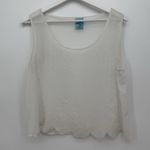 Happening in the present  Y2k White Beaded Dainty Sheer Tank Top Medium Photo 0