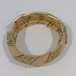 Gold Chevron Rhinestone Crystal Geometric Chunky Stretch Bracelet Photo 1