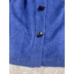 80% Angora Fuzzy Vintage VENESHA Blue Lined‎ Sweater Coat S Sweater Button Size M Photo 3