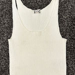 Free People  cream Ribbed crop Tank Top Photo 0