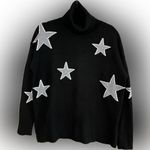 Sweet Romeo Outlined Star Oversized Turtleneck Sweater Black Grey White Size L Photo 0