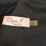 Eliza J 100% Silk Side Ruched Pleated Cap Sleeve Sheath Evening‎ Dress Si… Black Size 4 Photo 4