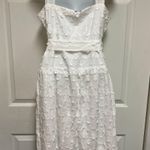 ZARA Oyster White Textured Ruffled Midi Dress Photo 7
