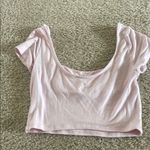 PacSun  Pink Ruched Crop Blouse Short Sleeve Photo 2