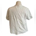 ZARA  XS Oversized Cropped Tie front Knot Embroidered Cotton Shirt Photo 2