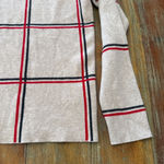 Tahari Women's  Beige Plaid Cowl Neck Sweater M Photo 4