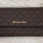 Michael Kors Brown Jet Set Travel Large Trifold Wallet Photo 0