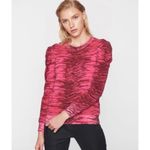 Pam & Gela Revolve  Pink Tiger Print Sweatshirt Sz P Photo 2