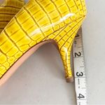 Casadei  Yellow Animal Print Peep Toe Heels Photo 9