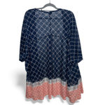 Torrid  Border Print Dolman Sleeve Cardigan Wrap Plus Size 4 4X Blue Open Front Photo 1