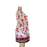 Francesca’s Blue Rain White Red Rose Floral Dress Puff Sleeve Size S NWT Photo 3