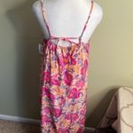 Old Navy sleeveless v- neckline tie back peach Floral Maxi Dress size small Photo 13