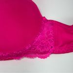 VADALALA Elegant Barbie Pink Lace Bra Lace Detail Underwire Padded Bra Size 42 D Photo 13
