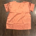 Ekouaer Elegant V-Neck Short Sleeve Top in Orange Photo 8