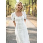 Reformation  Alida Organic Cotton Button-Up Midi Dress in White Size US 4 Photo 2