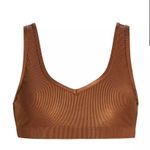 We Wore What Brown Rib V-Neck Sports Bra Top Photo 4