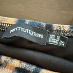 Pretty Little Thing  Mesh Bodycon Ruched Mini Dress Dark Blue Beige Peach 4 Photo 7