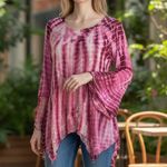 Studio West  Pink and White tie-dyed Floral Tunic Photo 2