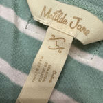Matilda Jane  Green & White Striped Short Sleeve T-Shirt Dress Flowy Large Photo 7