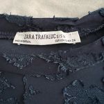 ZARA Navy Blue Sheer Floral Lace Top Photo 5